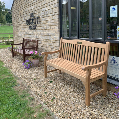 66"x2" brass plaque fixed to Warwick 5ft memorial bench